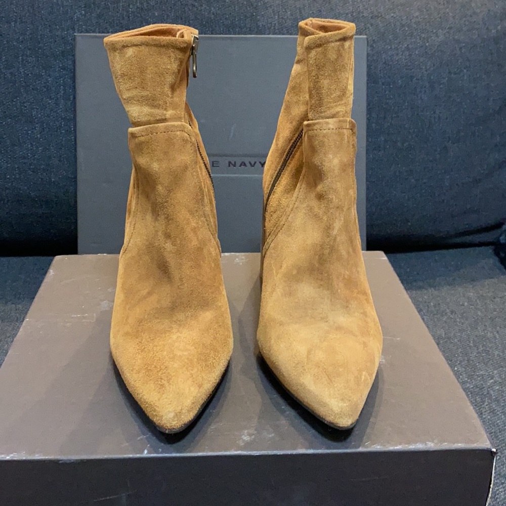 Pure Navy Tan Suede Bootie